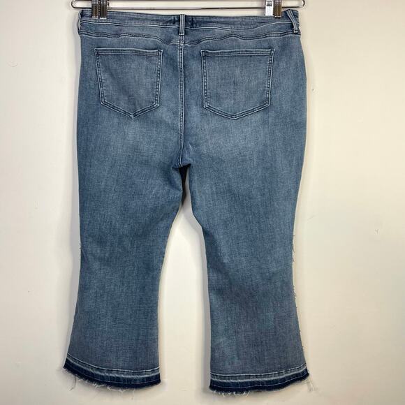 NYDJ Fiona Slim Ankle Crop Flare Tummy Tuck Shadow Stripe Jeans Womens 20W 20 W - Picture 7 of 16